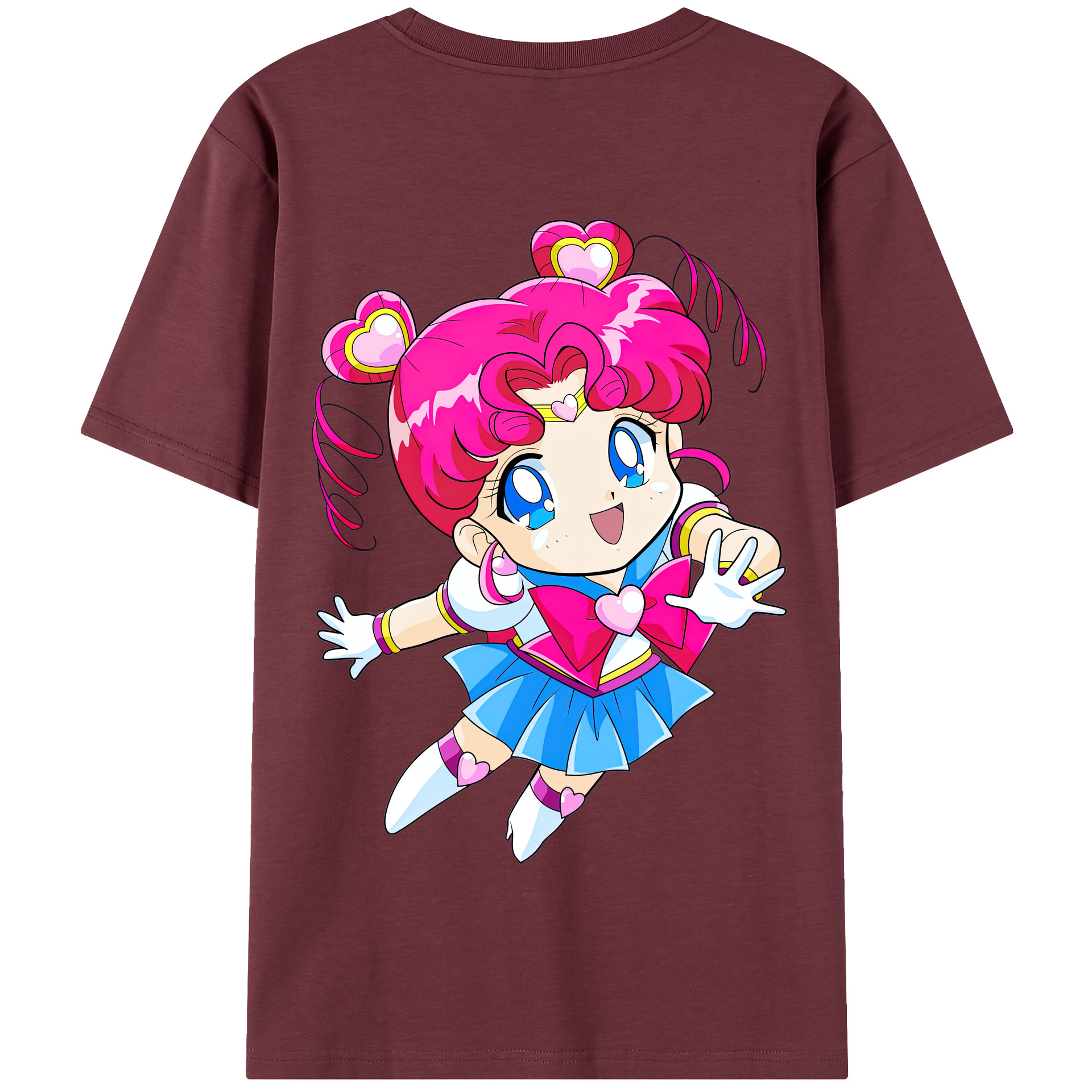 （画像用） 美少女戦士セーラームーン ちびうさ Sailor Moon Chibiusa Tsukino Usagi Small Lady Serenity 綿100％半袖Tシャツ（背面プリント）